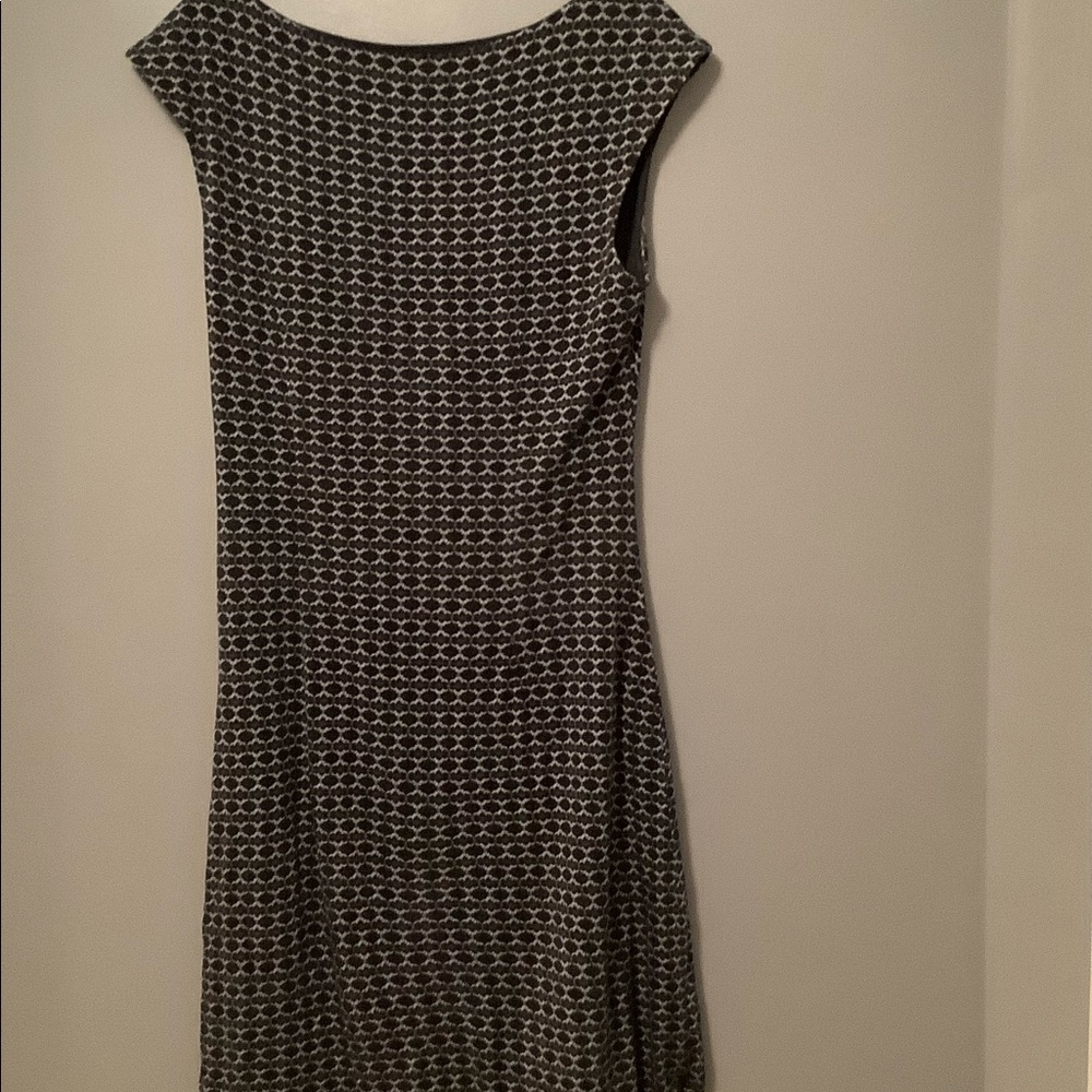 Black/white/ blue and gray dress, loft, medium